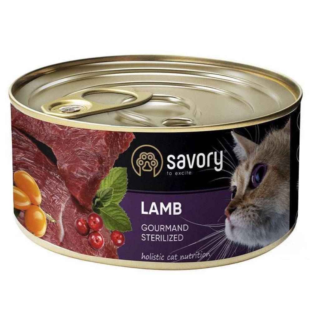 Savory Cat Gourmand Sterilized Lamb Влажный корм c ягненком для стерилизованных кошек всех пород 200г
