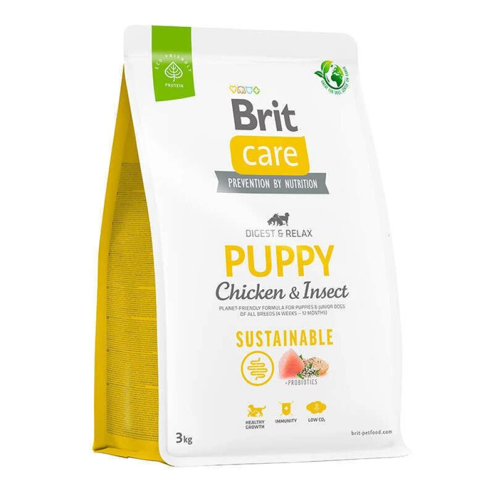 Brit care Dog Sustainable Puppy Сухой корм с курицей и насекомыми для щенков 3кг