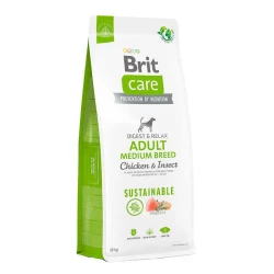Brit care Sustainable Adult Medium Breed Сухой корм для взрослых собак средних пород, курица и насекомые 12кг