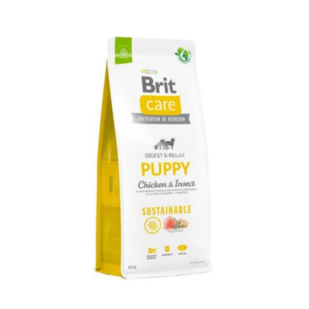 Brit care Dog Sustainable Puppy Сухой корм с курицей и насекомыми для щенков 12кг