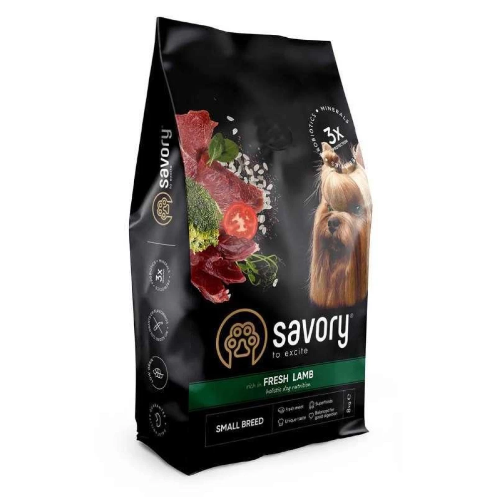 Savory Fresh Lamb Adult Small Breeds Сухой корм из свежего мяса ягненка для собак малых пород 8кг