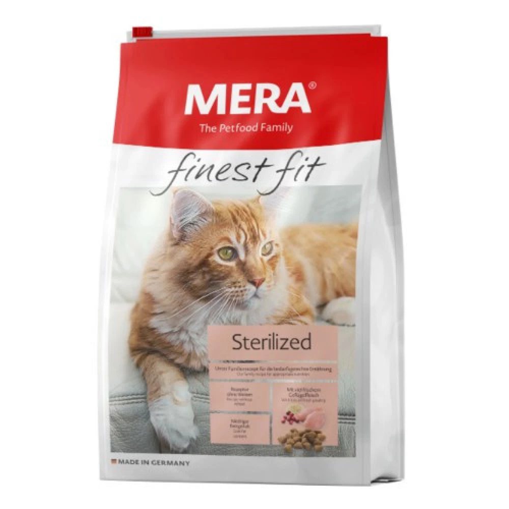 Mera Finest Fit Sterilized Для стерелизованных кошек со свежим мясом птицы и клюквой беззерновой 10кг