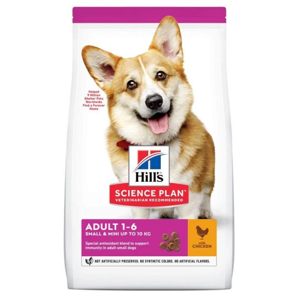 Hill“s SP Adult Small & Mini Chicken Сухой корм с курицей для взрослых собак малых и миниатюрных пород 1,5кг