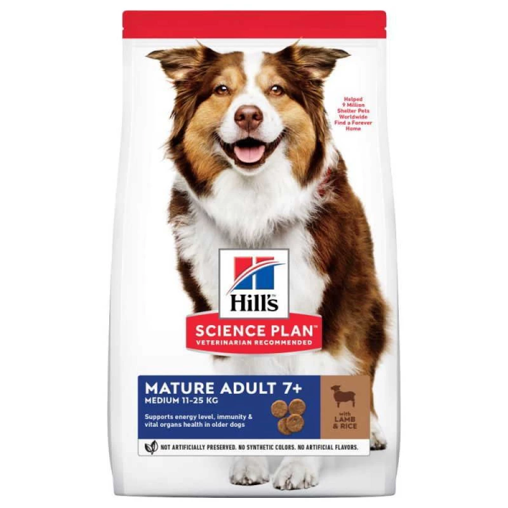 Hill“s SP Adult 7+ Medium with Lamb & Rice Сухой корм для собак средних пород старше 7 лет с ягненком 14кг