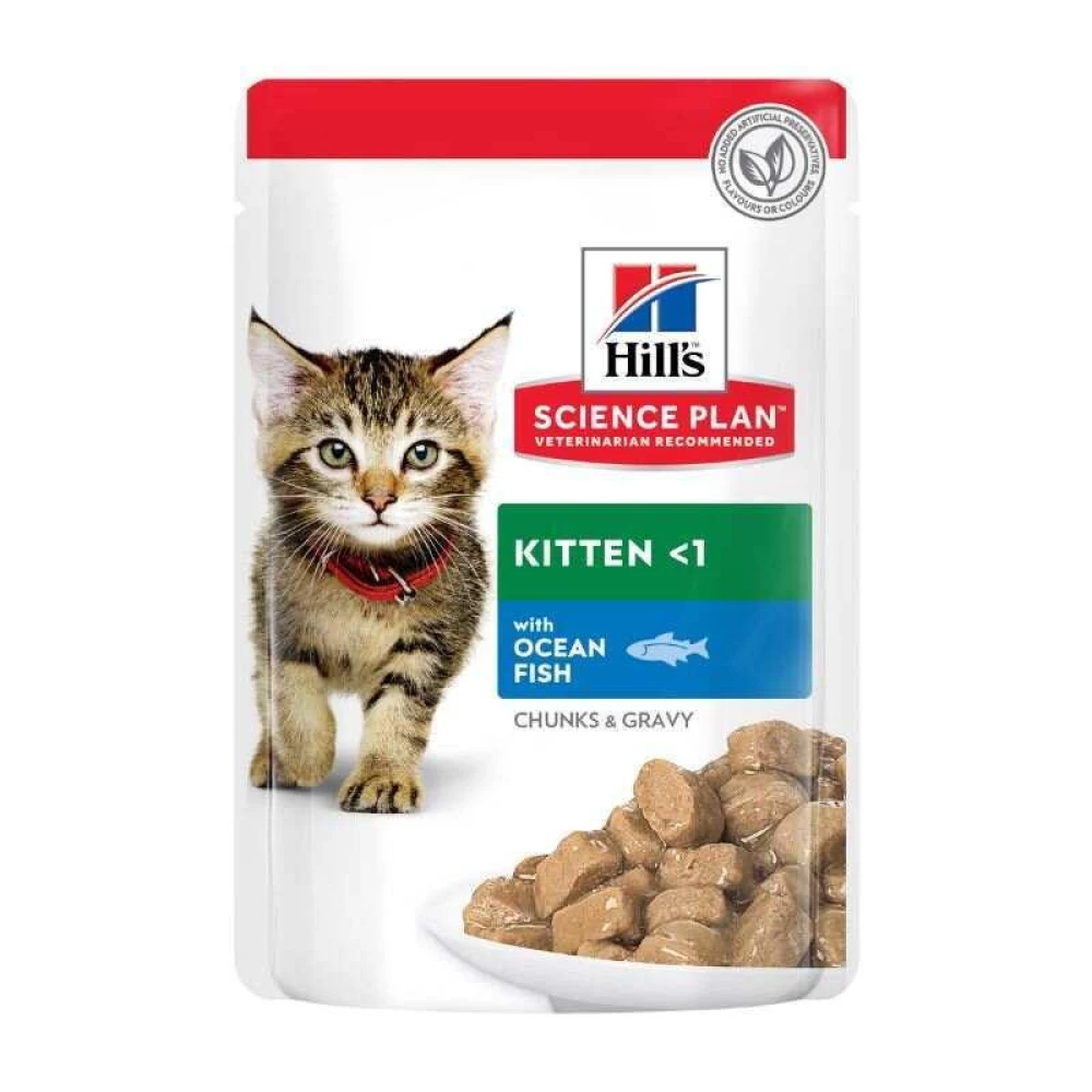 Hill“s SP Kitten Ocean Fish Влажный корм для котят и кошек в период беременности, рыба (кусочки в соусе) 85г