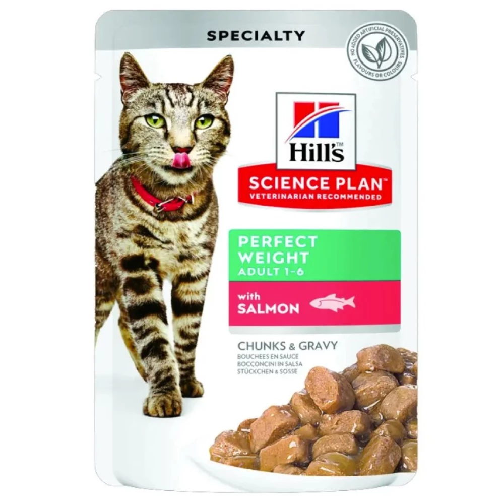 Hill“s SP Adult Perfect Weight Влажный корм для кошек с лососем 85г