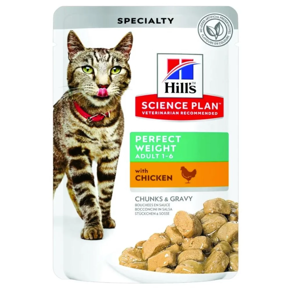 Hill“s SP Adult Perfect Weight Влажный корм для кошек с курицей 85г