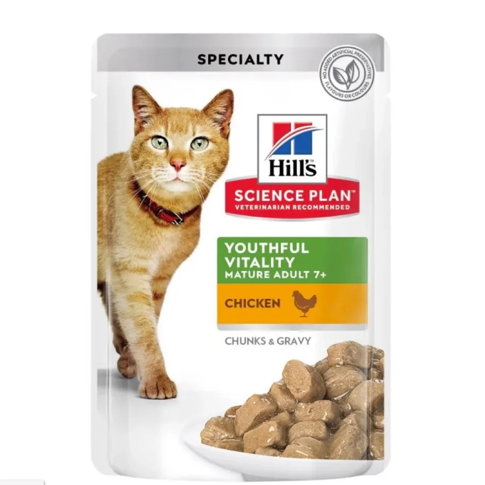 Hill“s SP Mature Adult 7+ Влажный корм для пожилых кошек с курицей 85г
