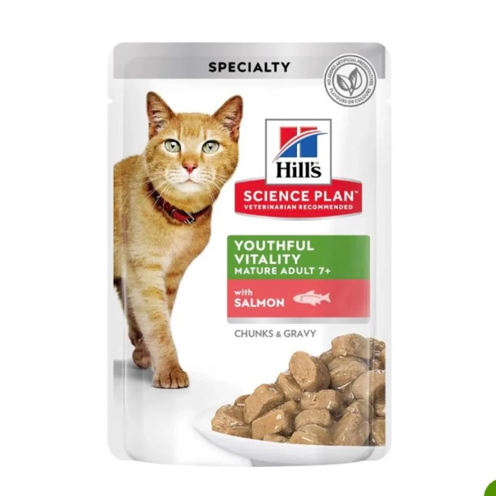 Hill“s SP Mature Adult 7+ Влажный корм для пожилых кошек с лососем 85г