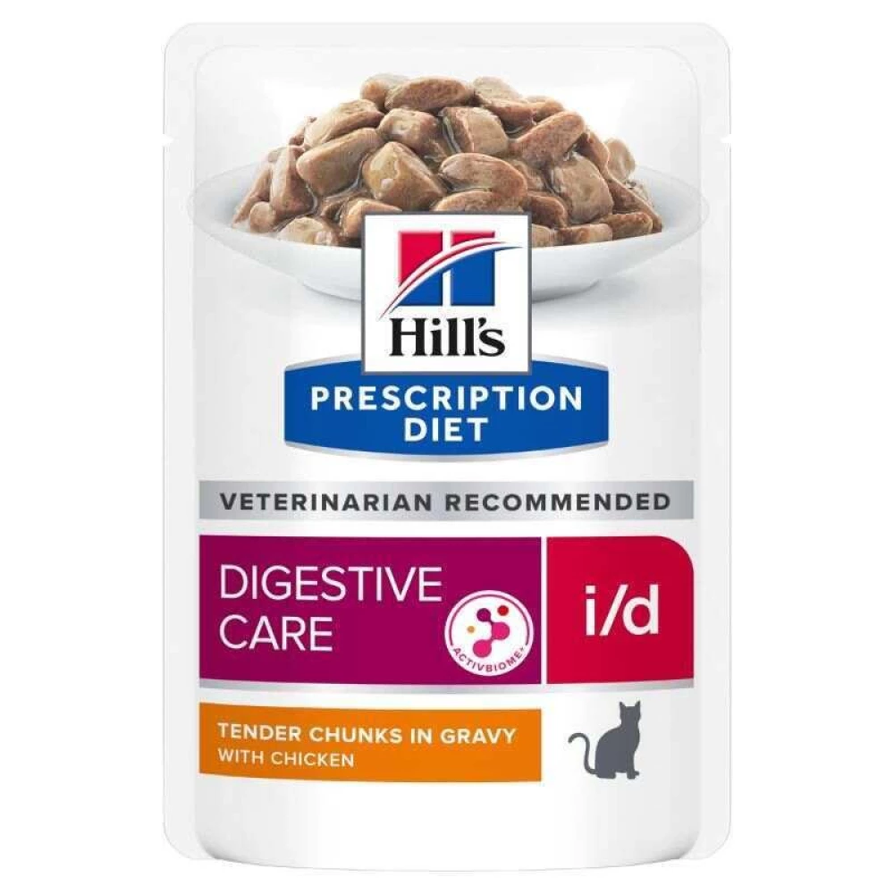Hill“s i/d Digestive Care Chicken Влажный корм для кошек, способствующий поддержанию здоровья ЖКТ, курица 85г