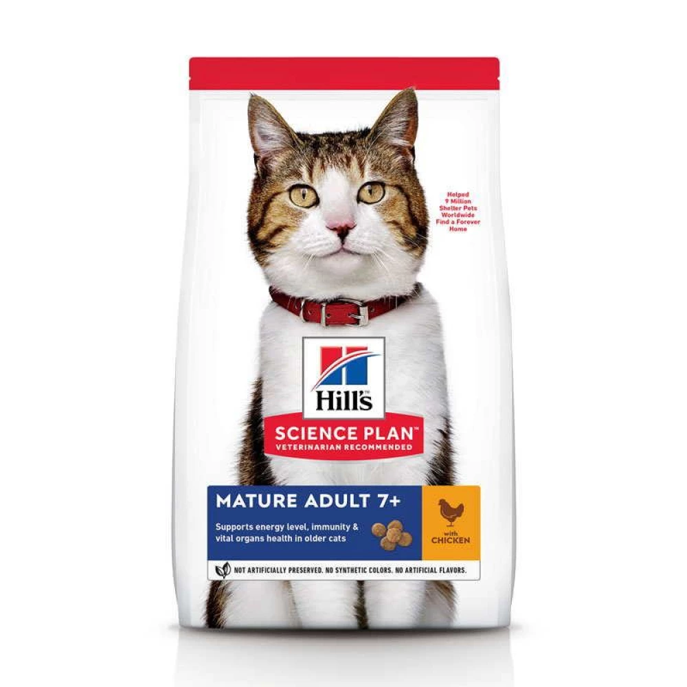 Hill“s SP Mature Adult 7+ with Chicken Сухой корм с курицей для кошек старше 7 лет 3кг