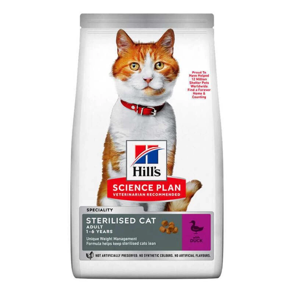 Hill“s sterilised cat Adult Duck Сухой корм с уткой для взрослых стерилизованных кошек 3кг