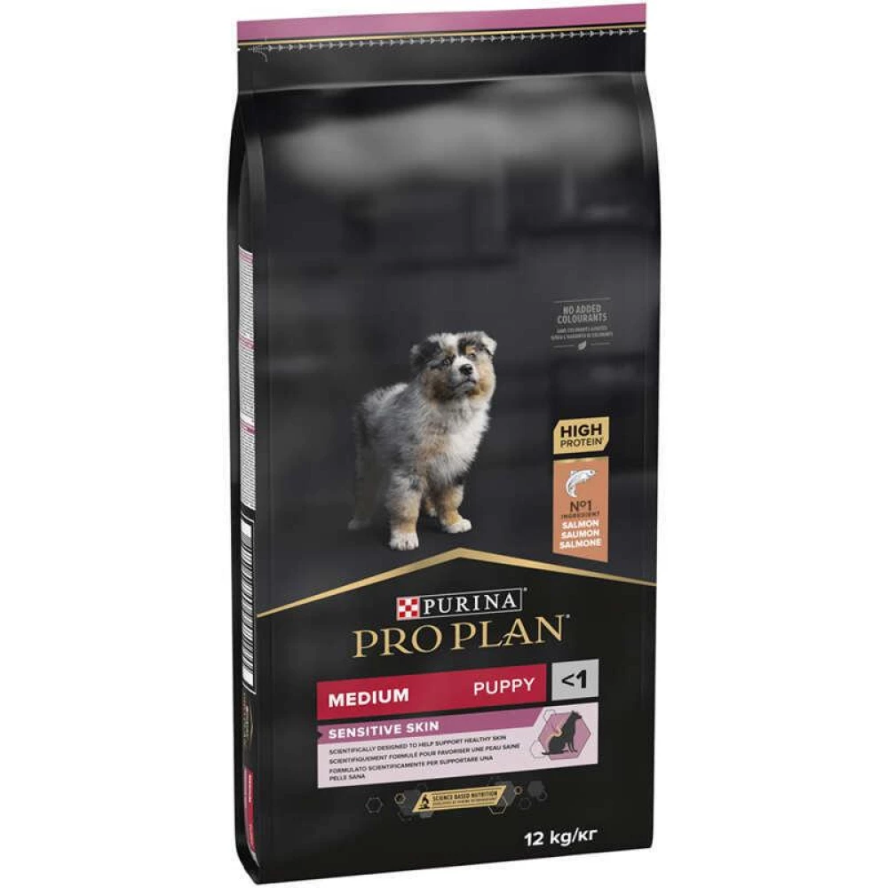 Purina Pro Plan Medium Puppy Sensitive Skin Сухой корм для щенков средних пород подверженных аллергии 12кг