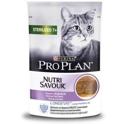 Pro Plan Sterilised Senior 7+ Nutrisavour Влажный корм для стерилизованных кошек 7+, индейка (паштет) 85г