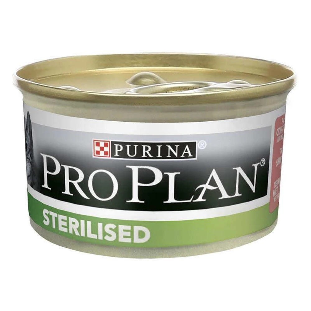 Pro Plan Sterilised Tuna Salmon Консерва для взрослых стерилизованных кошек, лосось (кусочки в паштете) 85г