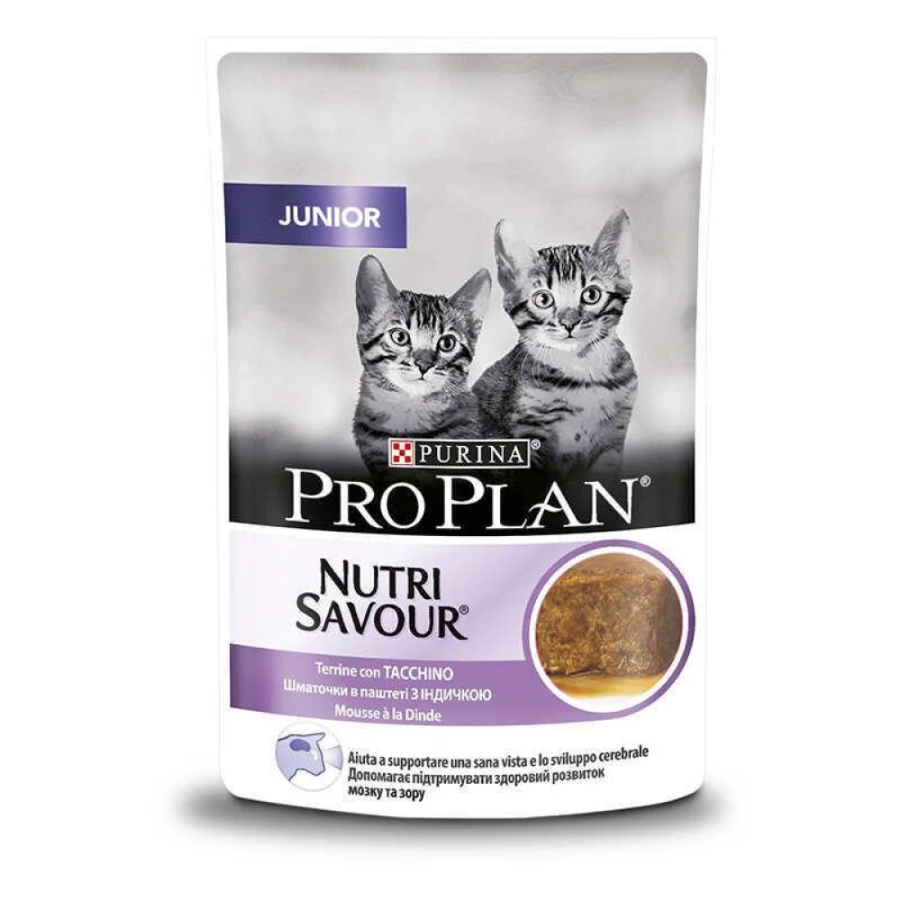 Pro Plan Junior Nutrisavour Mousse Turkey Влажный корм с индейкой для молодых кошек (кусочки в паштете) 85г