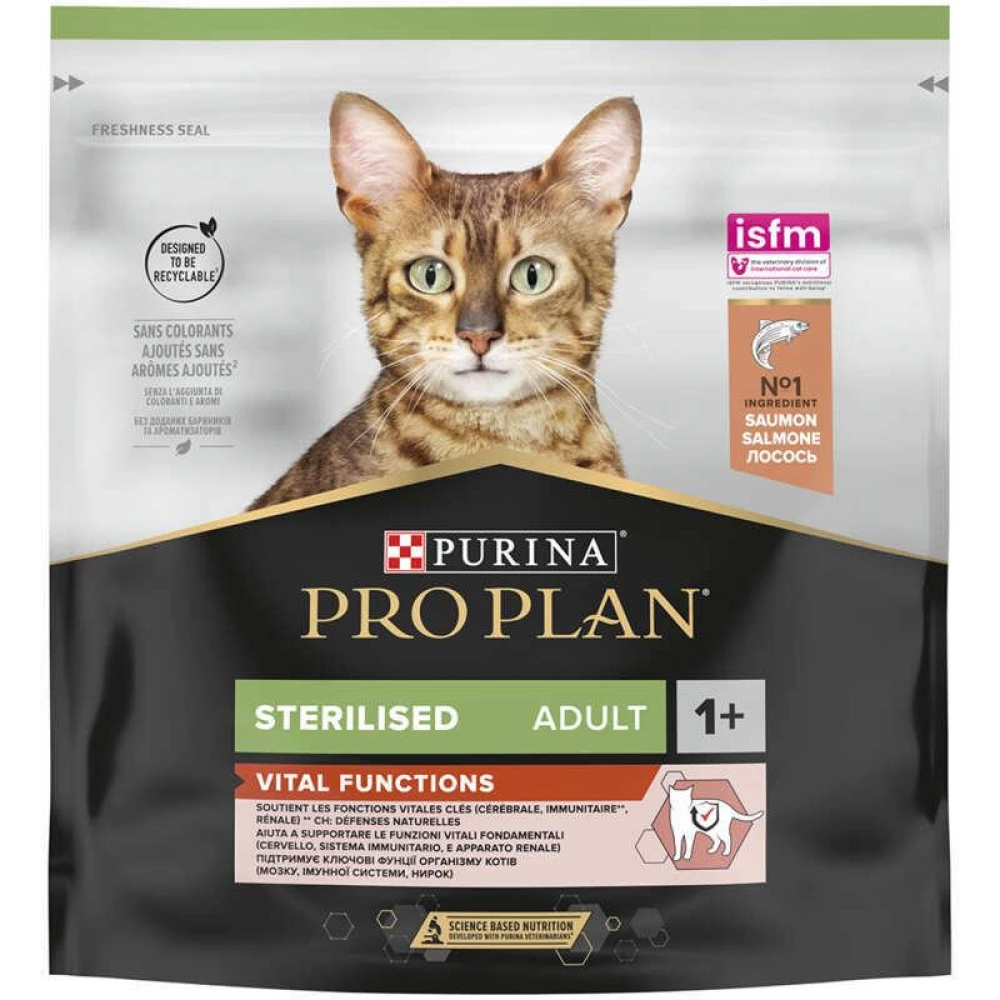 Purina Pro Plan Sterilised Adult Vital Functions Сухой корм с лососем для стерилизованных взрослых кошек 400г