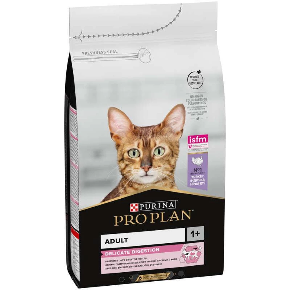 Pro Plan Delicate Digestion Adult Turkey Сухой корм с индейкой для кошек с чувствительным пищеварением 1,5 кг