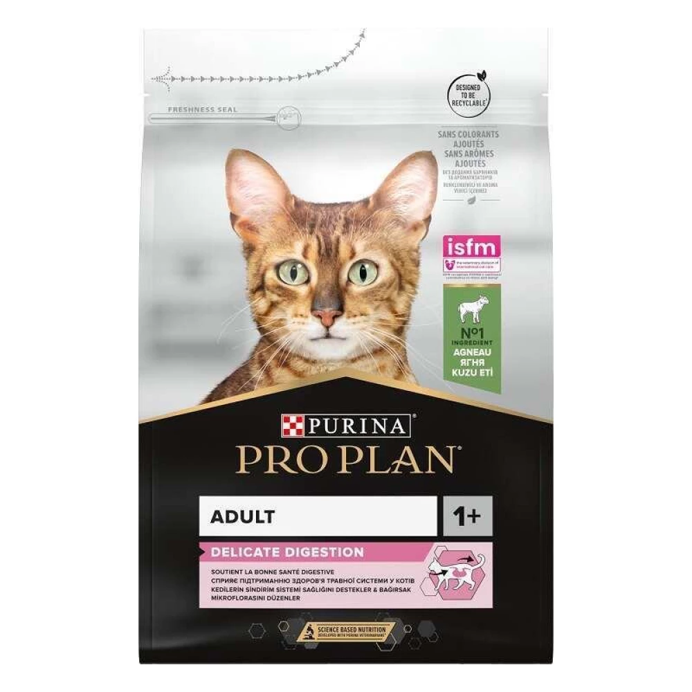Purina Pro Plan Delicate Adult Lamb Сухой корм с ягненком для кошек с чувствительным пищеварением 1,5кг