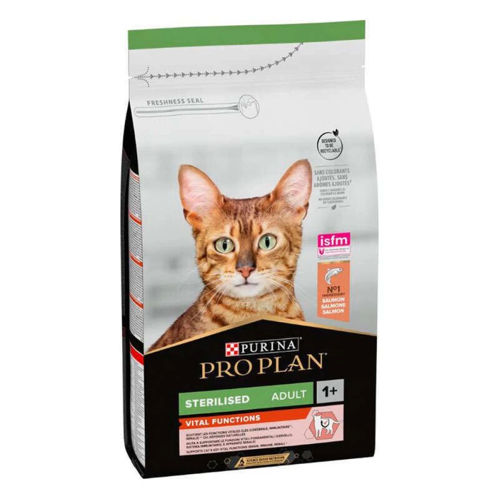 Purina Pro Plan Sterilised Adult Vital Functions Сухой корм с лососем для стерилизованных взрослых кошек 1,5кг