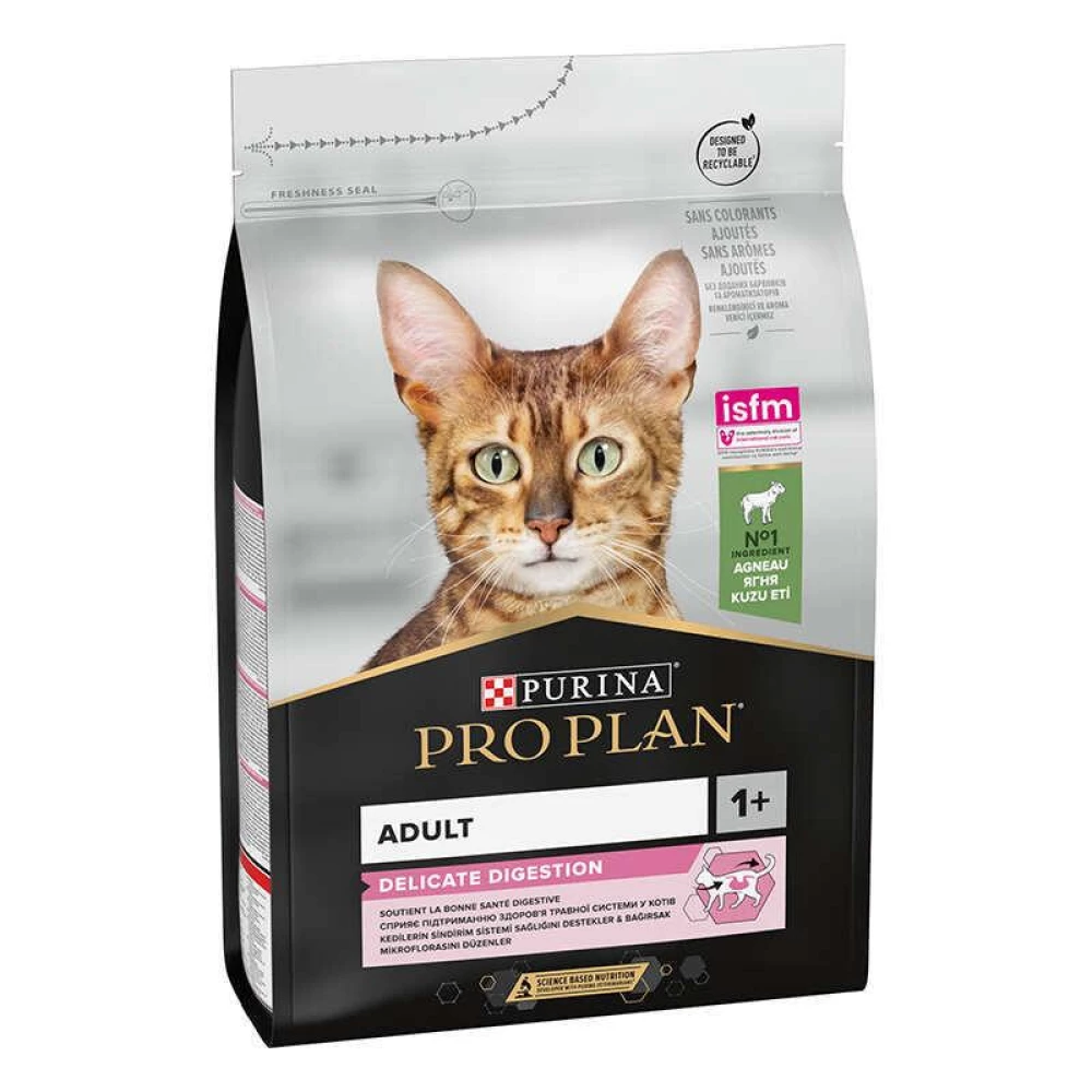 Purina Pro Plan Delicate Adult Lamb Сухой корм с ягненком для кошек с чувствительным пищеварением 3кг