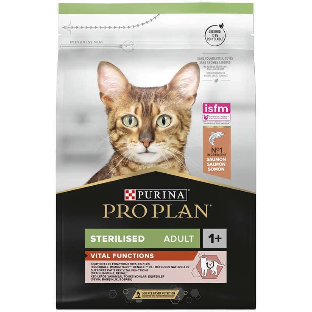 Purina Pro Plan Sterilised Adult Vital Functions Сухой корм с лососем для стерилизованных взрослых кошек 3кг