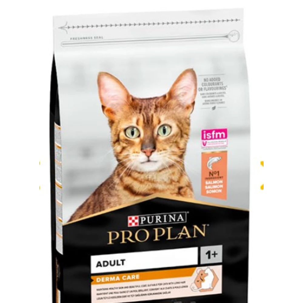 Pro Plan Adult Derma Care Salmon Сухой корм с лососем для поддержания здоровья кожи и шерсти у кошек 10кг