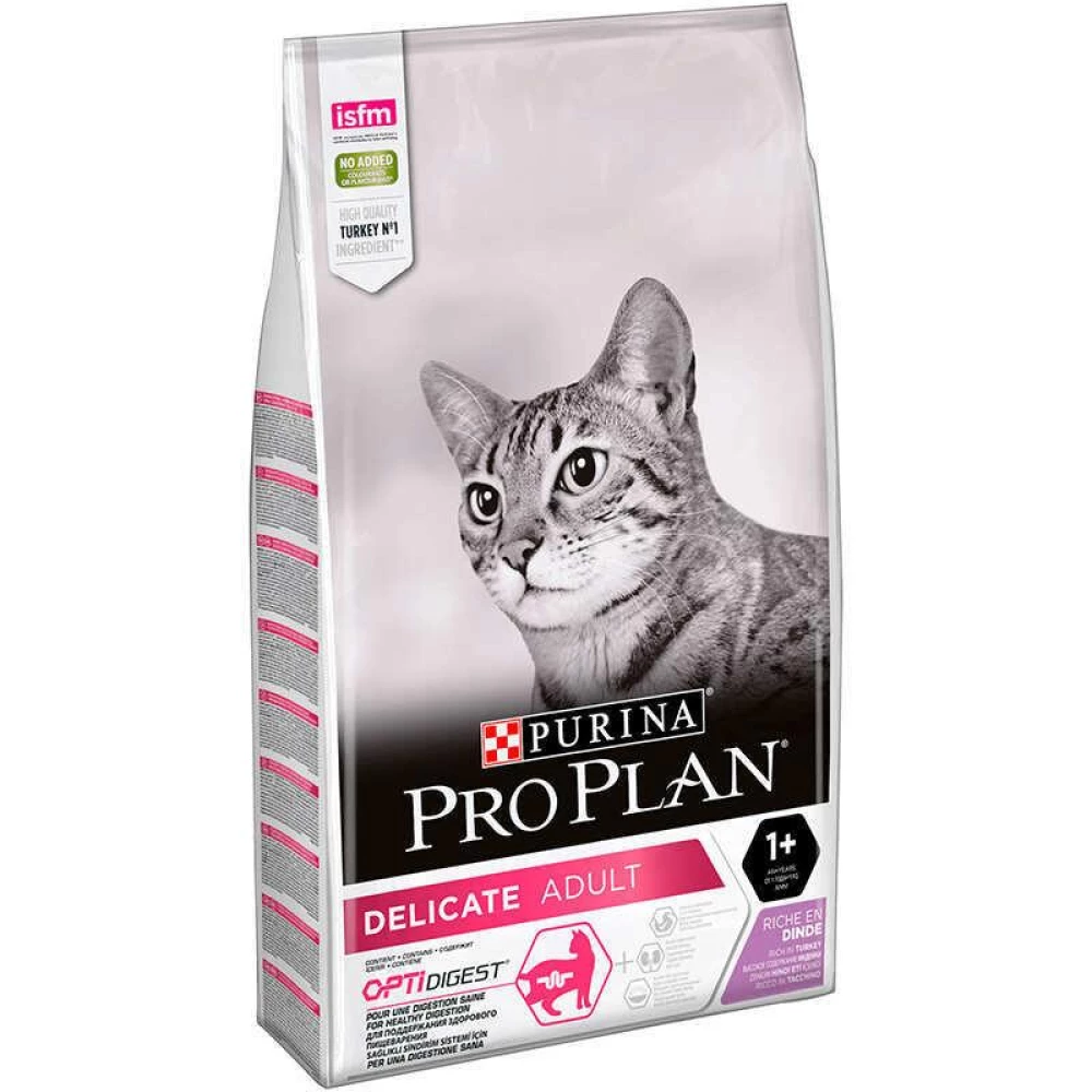 Pro Plan Delicate Digestion Adult Turkey Сухой корм с индейкой для кошек с чувствительным пищеварением 10кг