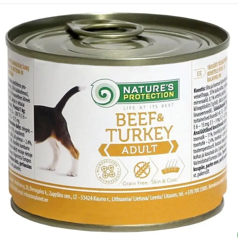 Nature“s Protection Adult Beef&Turkey Влажный корм для взрослых собак всех пород с говядиной и индейкой 200г
