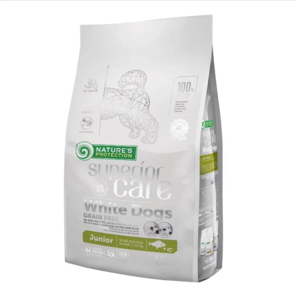 Nature“s Protection White Dogs Junior Small Сухой корм для щенков малых пород с белой окраской шерсти 1.5кг