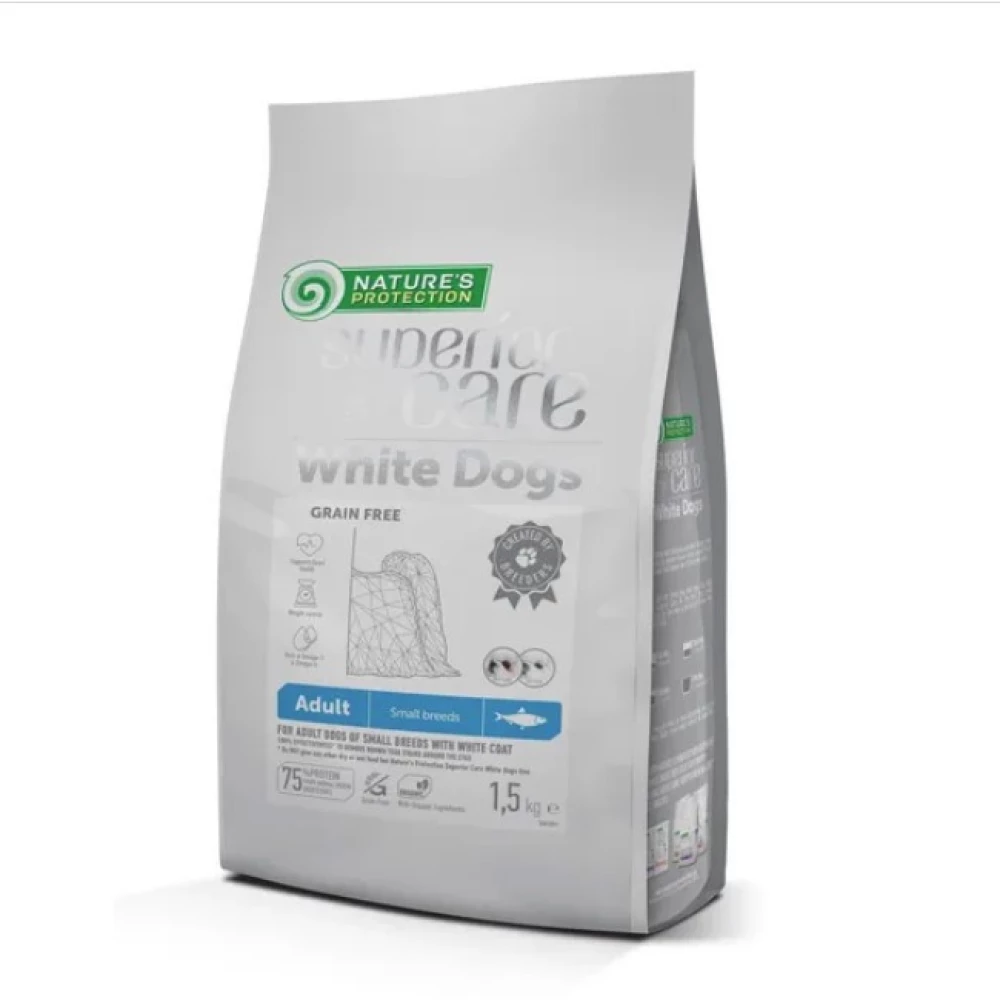 Nature“s Protection White Dogs Herring Small Breeds Корм для взрослых собак малых пород с белой шерстью 1.5кг