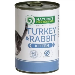 Natures Protection Kitten Turkey&Rabbit Влажный корм с индюшатиной и крольчатиной для молодых котят 400г Natures Protection Kitten Turkey&Rabbit Влажный корм с индюшатиной и крольчатиной для молодых котят 400г