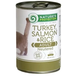 Natures Protection Neutered Turkey, Salmon&Rice Влажный корм для стерилизованных кошек с индейкой 400г Natures Protection Neutered Turkey, Salmon&Rice Влажный корм для стерилизованных кошек с индейкой 400г