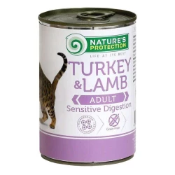 Natures Protection Sensitive Digestion Turkey&Lamb Корм для кошек с чувствительным пищеварением 400г