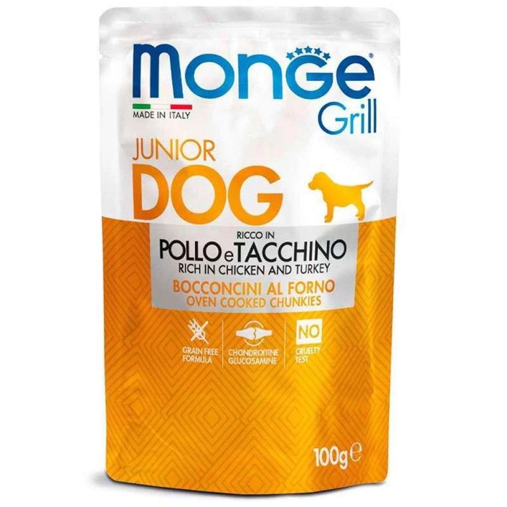 Monge Grill Junior Dog Chicken and Turkey Влажный корм с курицей и индейкой для щенков 100г