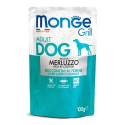 Monge Dog Grill Merluzzo Консервированный корм с треской для взрослых собак 100г Monge Dog Grill Merluzzo Консервированный корм с треской для взрослых собак 100г