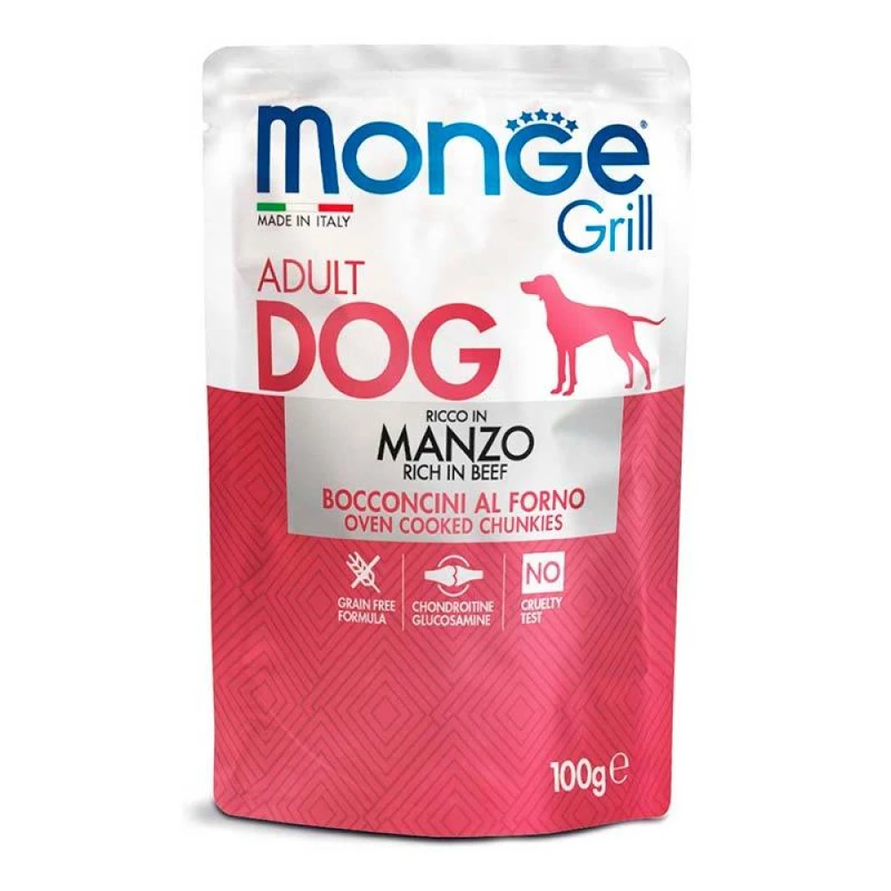 Monge Dog Grill Manzo Консервированный корм с говядиной для взрослых собак 100г