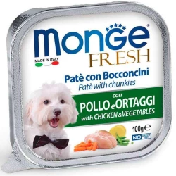 Monge Dog Fresh Chicken&Vegetables Консервированный корм с курицей, овощами для собак (кусочки в паштете) 100г Monge Dog Fresh Chicken&Vegetables Консервированный корм с курицей, овощами для собак (кусочки в паштете) 100г