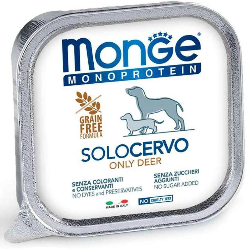 Monge Monoprotein Dog Solo Only Deer Монопротеиновый паштет с олениной для собак 150г