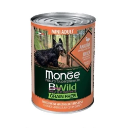Monge BWild GF Wet Duck Mini Консервированный корм для собак мелких пород, утка (кусочки в соусе) 400г Monge BWild GF Wet Duck Mini Консервированный корм для собак мелких пород, утка (кусочки в соусе) 400г