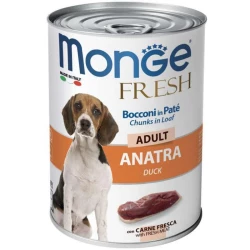 Monge Fresh Adult Duck Консервированный корм с уткой для собак (кусочки в соусе) 400г