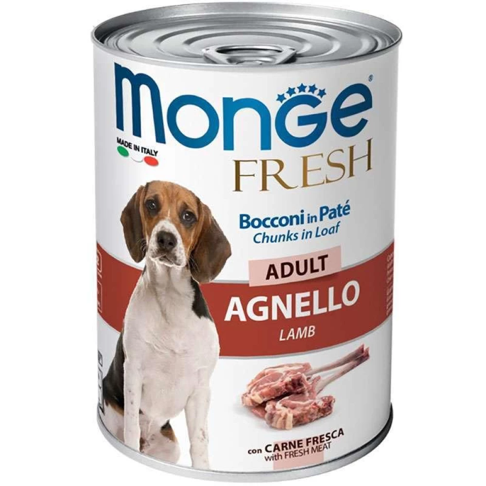 Monge Fresh Dog Adult Lamb Корм с ягненком для взрослых собак всех пород (кусочки в паштете) 400г