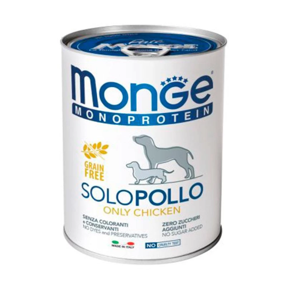 Monge Monoprotein Dog Solo Only Chicken Монопротеиновый паштет с курицей для собак 400г