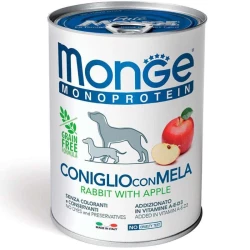 Monge Dog Monoprotein Fruit Rabbit with Apple Монопротеиновый паштет с кроликом для собак всех пород 400г