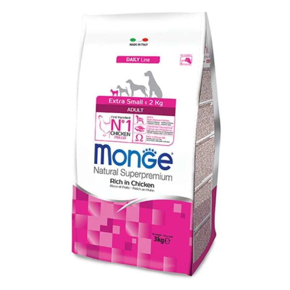 Monge Extra Small Adult Сухой корм для взрослых собак миниатюрных пород с курицей и рисом 3кг