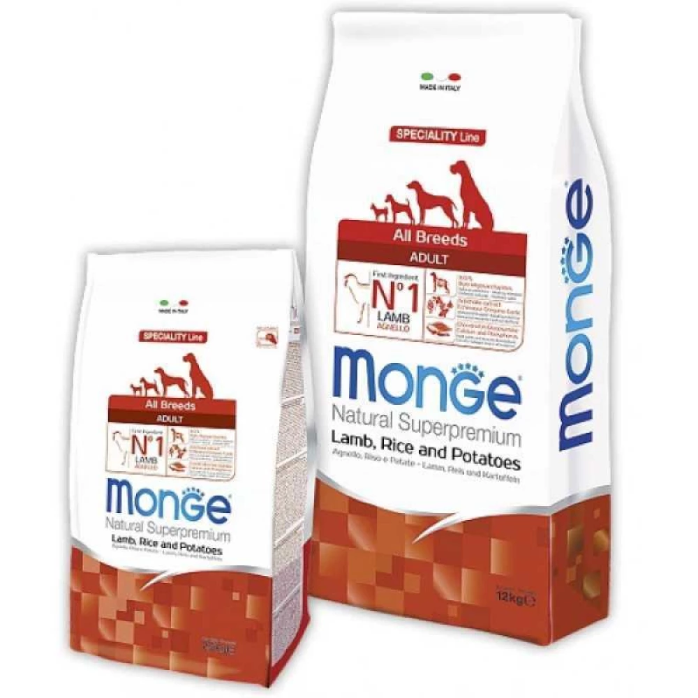 Monge All Breeds Adult Hypoallergenic Сухой корм с ягненком для взрослых собак-аллергиков всех пород 2,5 кг