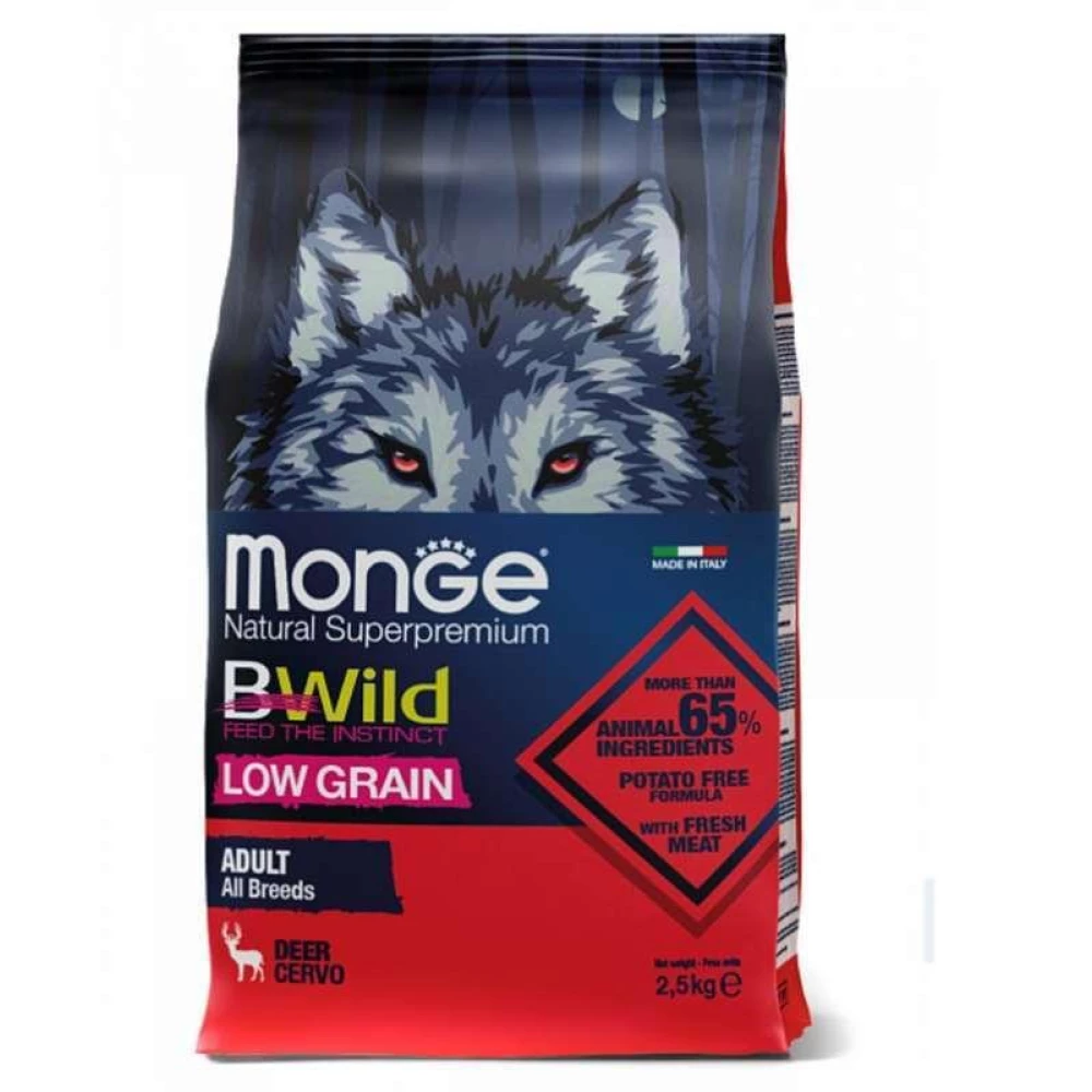 Monge BWild LG Wild Deer Adult All Breeds Сухой корм из мяса оленя для взрослых собак всех пород 2,5кг