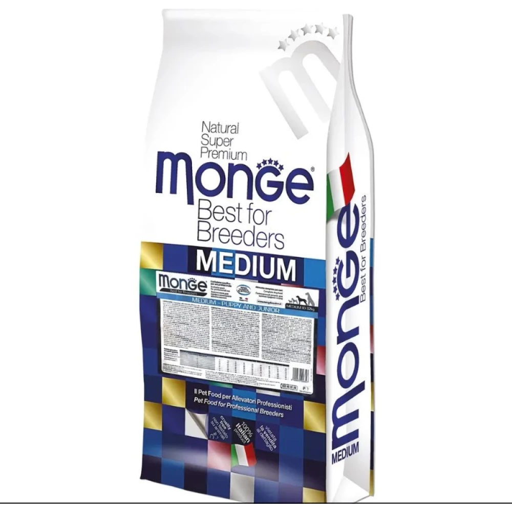 Monge Natural Superpremium Dog Medium Puppy&Junior Сухой корм с курицей для щенков средних пород 15кг