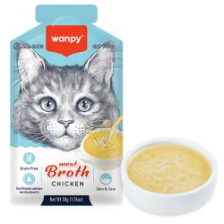 Wanpy Meat Broths Chicken беззерновий рідкий суп з куркою для котів, пауч 50г